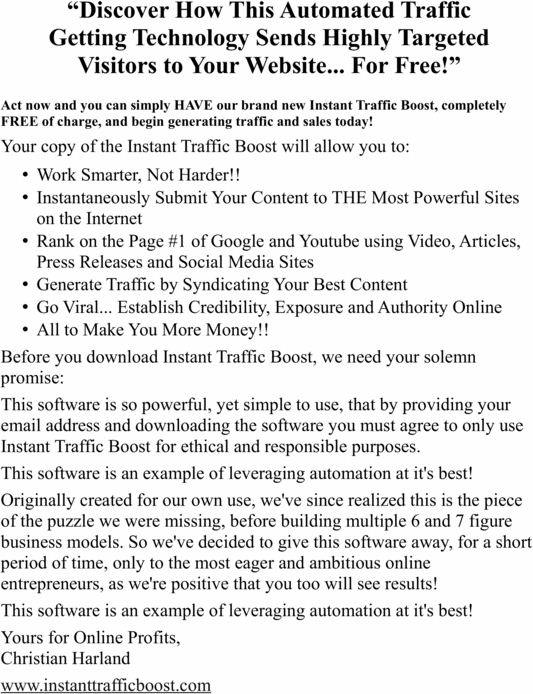 Product picture Instant Traffic Boost